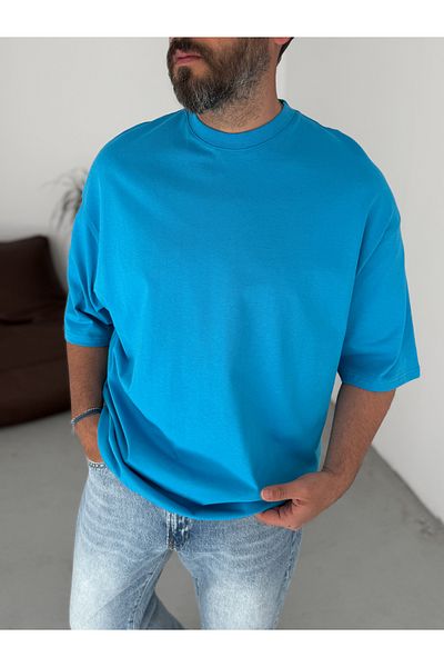 BYBASICMAN Blue Basic Oversize T-Shirt Jj-326