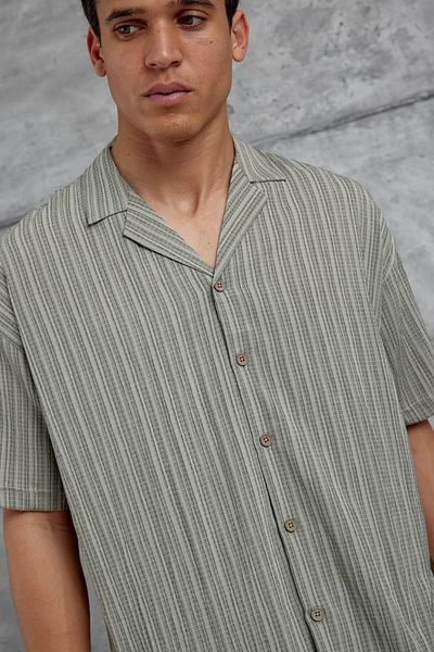 NOMARC Πράσινο πουκάμισο Mrk ριγέ Oversize