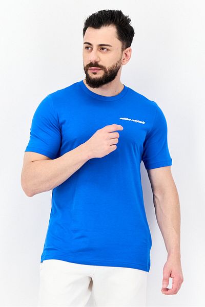 adidas Men Sportswear Fit Short Sleeve Outdoor T-shirt, Blue Bird