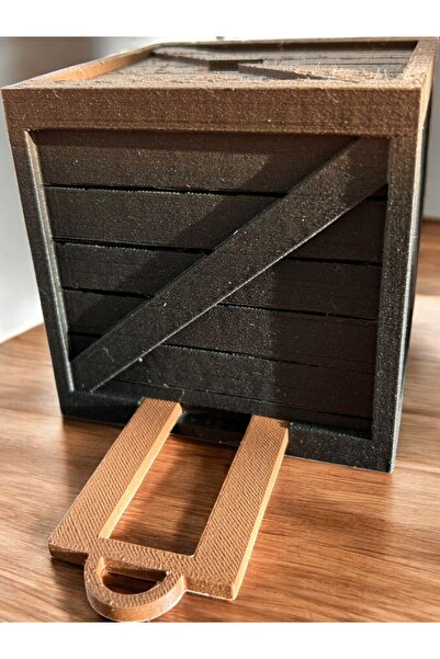 3D Dükkanı Ahşap Görünümlü Plastik Kumbara - Hediyelik Eşya - Kumbara