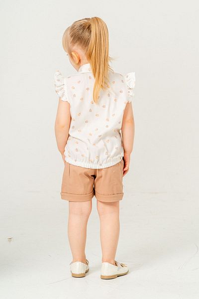 HAUSEkids 2-9 Years Flower Daisy Girl Set-Latte