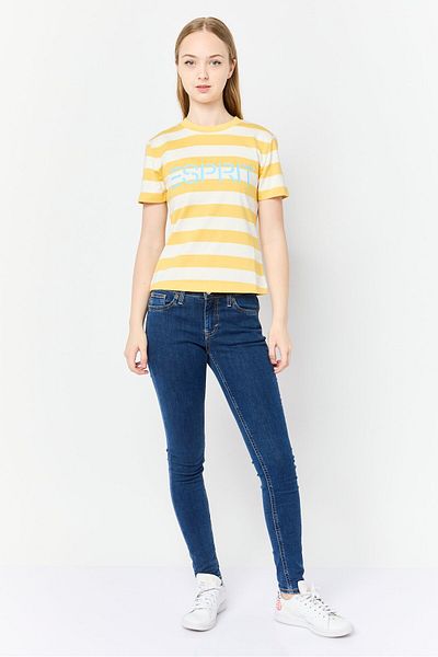 Esprit Women Crew Neck Short Sleeve Stripe T-shirt, Multicolor