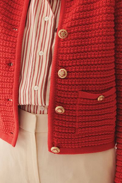 Exquise Button Detailed Cotton Regular Knitwear Cardigan