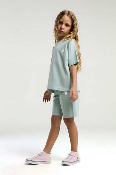 U.S. Polo Assn. 4-15 Years Old Licensed Us Polo Assn Girl's Suit-Water Green