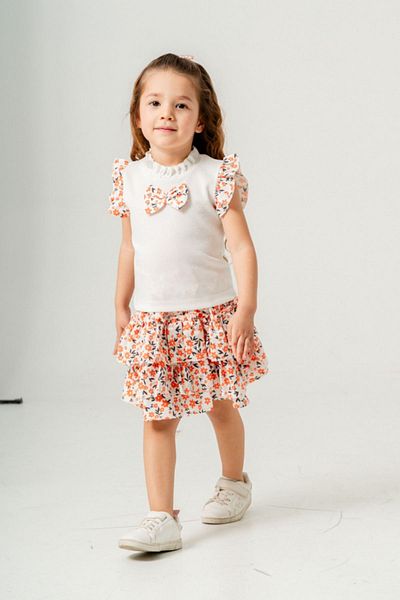 HAUSEkids 2-9 Years Old Violet Bloom Girl's Suit-Orange