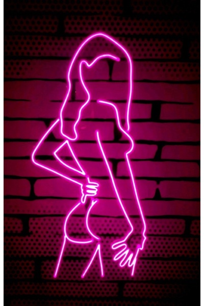Disa Neon LED Dekoratif Aydınlatma -Sexi Kadın, 30x60cm-
