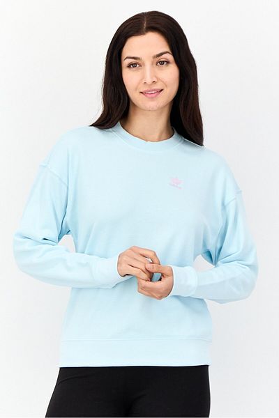 adidas Women Sportswear Fit Long Sleeves Outdoor Sweatshirt, Sky Blue