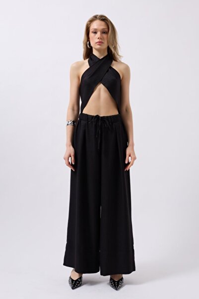 ALPACO Low Waist Oversized Linen Trousers -Collection