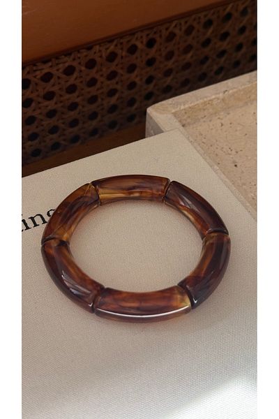 Muse Sister Brown Bone Rubber Bracelet