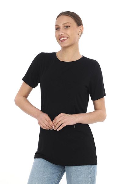 penyebizden Soft Viscose Long Tunic-Black