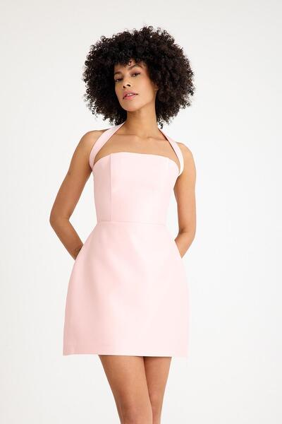 SpringStore فستان سهرة قصير بدون حمالات