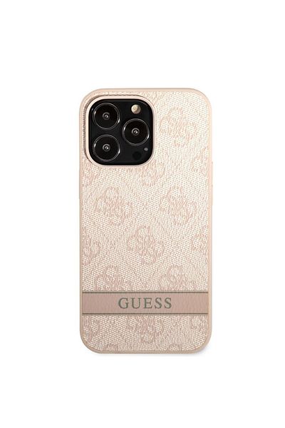 Guess Guess PU 4G Stripe Protective Case for iPhone 13 Pro, Pink