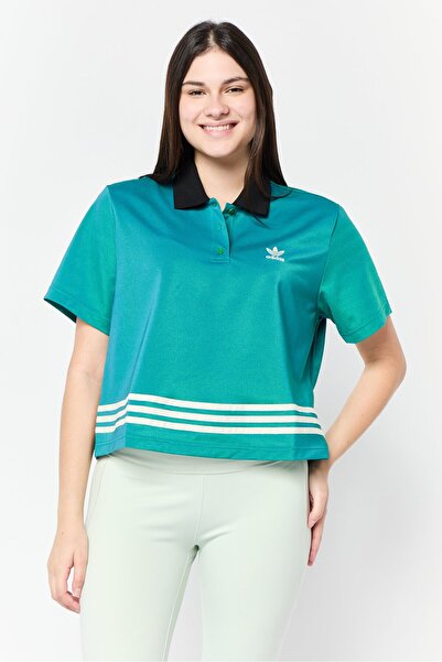 adidas Women Sportswear Fit Short Sleeve Outdoor Polo Shirts, Green