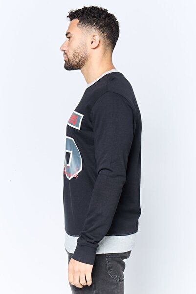 PAUL FRANK Men Crew Neck Printed Long Sleeve Sweatshirts, Heather Grey