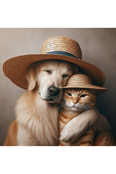 AKTEZ-EL قبعة من القش الطبيعي للقطط والكلاب