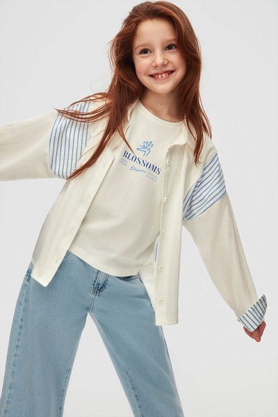 HAUSEkids 8-14 Years Blossoms Premium Girl's 3-Piece Set-Ecru