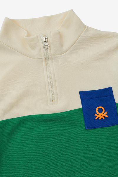 United Colors of Benetton Ανδρικό φούτερ - Γιακάς με φερμουάρ, Bnt-b20890
