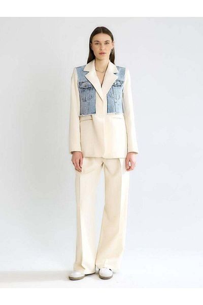Robin 80197 Set pantaloni jachetă cu detaliu Jean Albastru