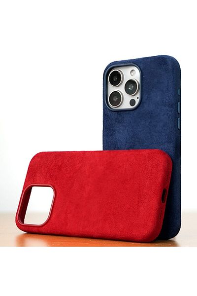 megaMobile Husa compatibila Apple iPhone 16 Pro Max, alcantara, MagSafe, protectie camere, megaMOBILE®, rosu