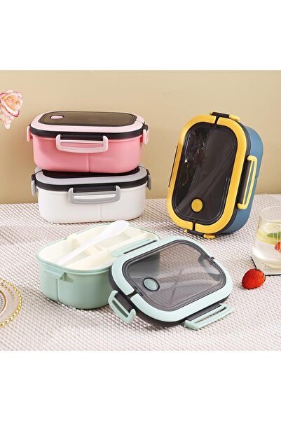 YAH Creation YAH Bento Lunch Box - Leak-Proof, BPA-Free, 2 Layers, Microwave & Dishwasher Safe, Includes Cutlery