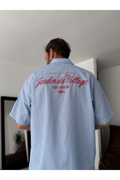 BYBASICMAN Blue Montemarte Striped Shirt Pm-087