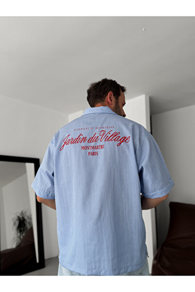 BYBASICMAN Blue Montemarte Striped Shirt Pm-087