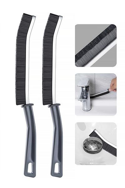 Soillium 2 Pieces Fine Tip Joint Cleaning Brush - Multi-Purpose Car Bathroom Kitchen Sink Inter-Dirty Cleaner