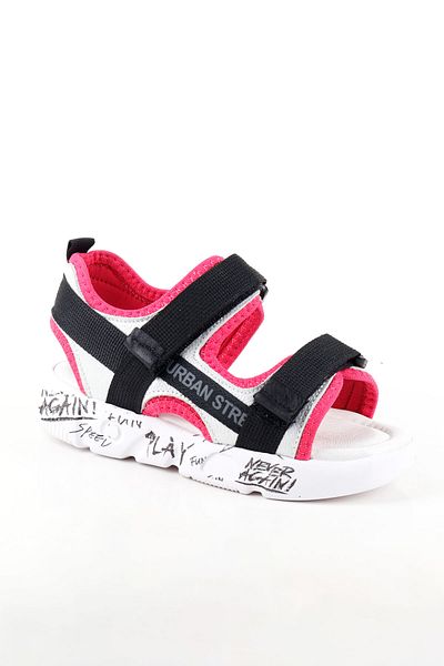 Süperland Girl's Genuine Leather Fuchsia Pink Sandals