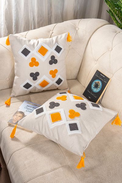 Bade Design 2-Piece Punch Embroidered Throw Pillow Cover Pillow Cover Highly Preferred