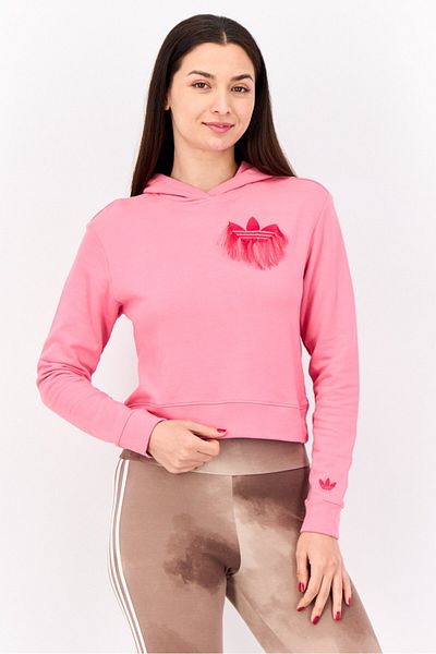 adidas Women Sportswear Fit Long Sleeves Training Hoodies, Pink