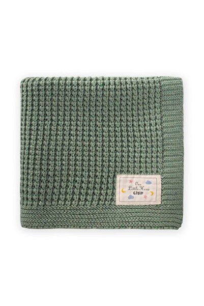 Cigit Mint Green Thessaloniki Knitwear Blanket - 80X100 (+/-5 Cm)