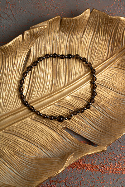 ÇAKRA DOĞAL TAŞ Sertifikalı Dumanlı Kuvars ve Hematit Doğal Taş Bileklik