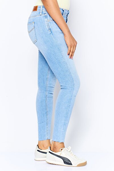 Esprit Women Mid Skinny Ankle Washed Denim Jeans, Blue
