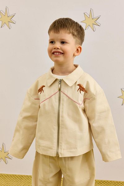 Fahhar Kids Jacket Stone with Piping Detail