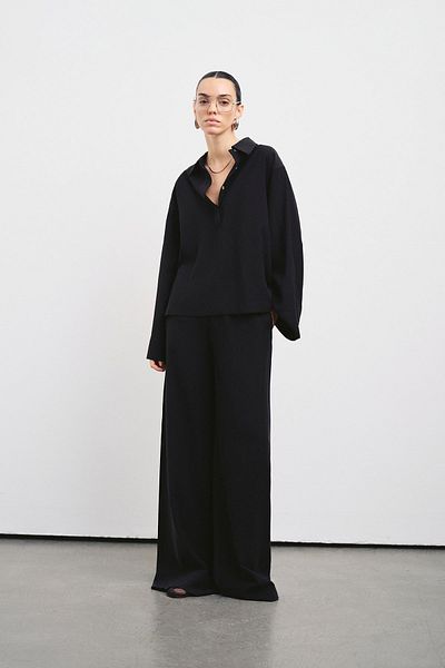 VATKALI Wide Leg Textured Trousers