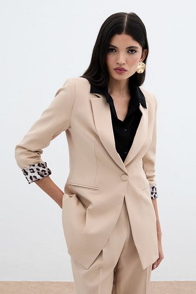 Sateen Κλασικό μπουφάν Camel Mono Collar