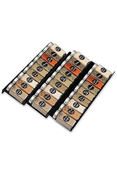 Generic Expandable 3-Tier Spice Drawer Organizer Tray, 6PCS Seasoning Rack Insert for Kitchen Drawers