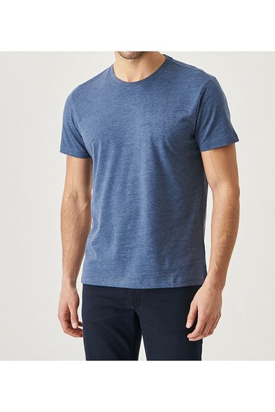 Mikro Slim Fit Slim Fit Crew Neck 100% βαμβακερό μπλουζάκι