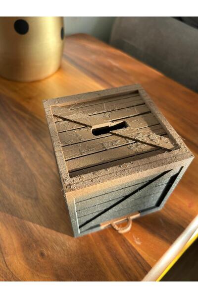 3D Dükkanı Ahşap Görünümlü Plastik Kumbara - Hediyelik Eşya - Kumbara