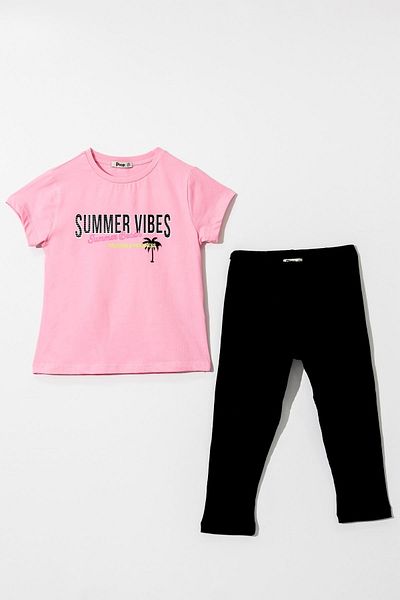HAUSEkids 6-9 Years Summer Vibes Girl's Suit-Pink