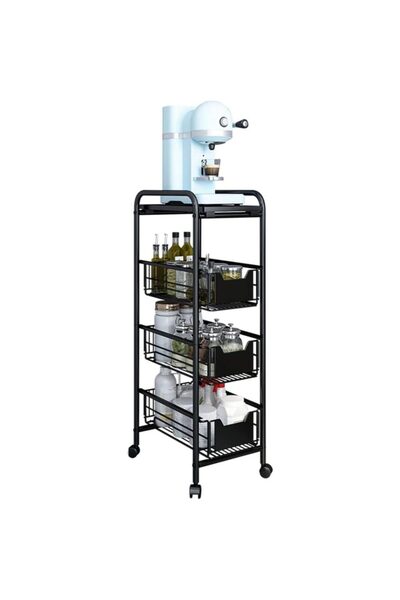 Quasar & Co. Quasar & Co. universal storage shelf, with wheels, 4 shelves, re...