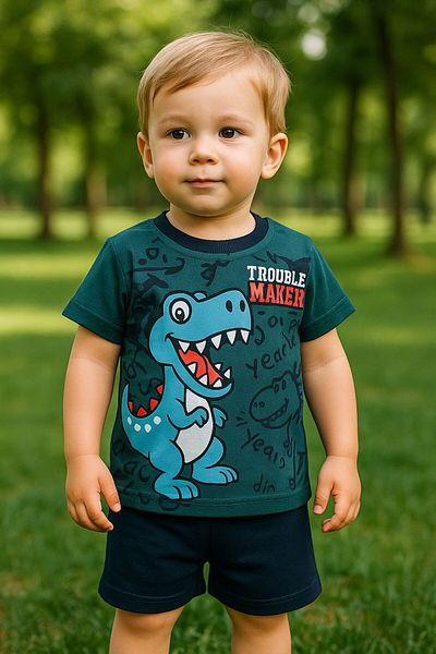 MİNYON BABY Dinosaur Figure Summer Bottom Top Set