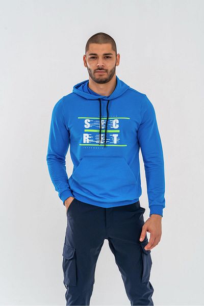 Combat Tactical Φούτερ με κουκούλα εξωτερικού χώρου με μακρυμάνικη κουκούλα με τσέπες καγκουρό - 904 S.blue