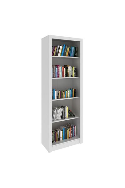 pilati 5 Drawer Bookcase for Home and Office Rooms, White