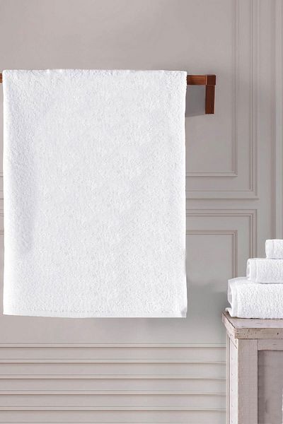 Mira Home 10 Πετσέτες Χεριών Προσώπου Ξενοδοχείου 50x90 εκ. Λευκό 16/1 Aksoft 225 Gr