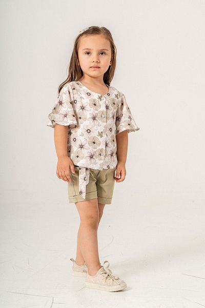 HAUSEkids 2-9 Years Flower Bloom Girl's Suit-Khaki