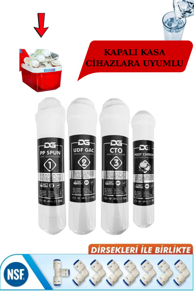 Liberty Kapalı Kasa Su Arıtma Cihazları Ile Uyumlu 4'lü Filtre Seti