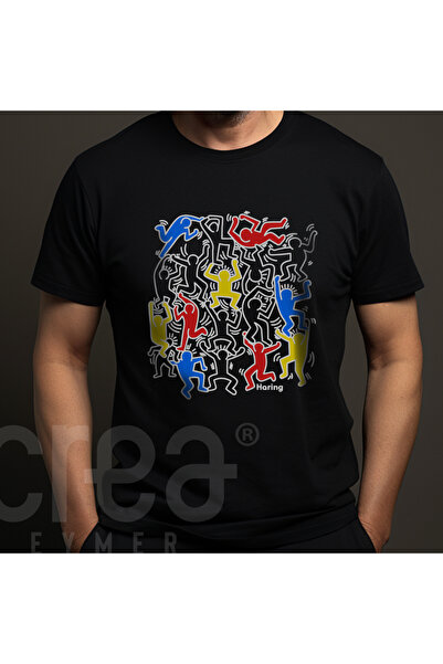 Crea Eymer Wear Haring Linear Digitalna štampa Paket Pamuk okrugla kragna Maj...