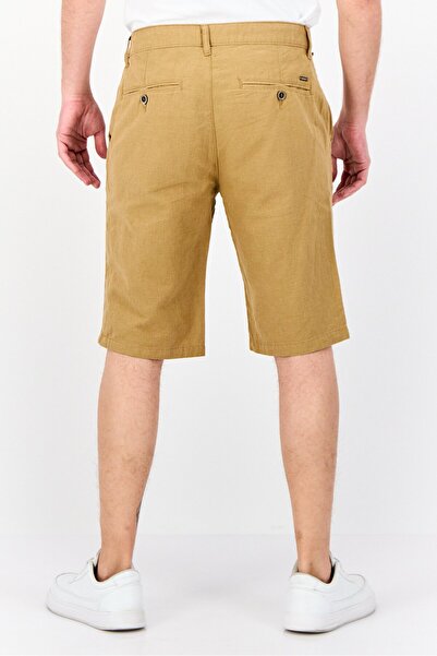 DeFacto Men Solid Basic Shorts, Khaki