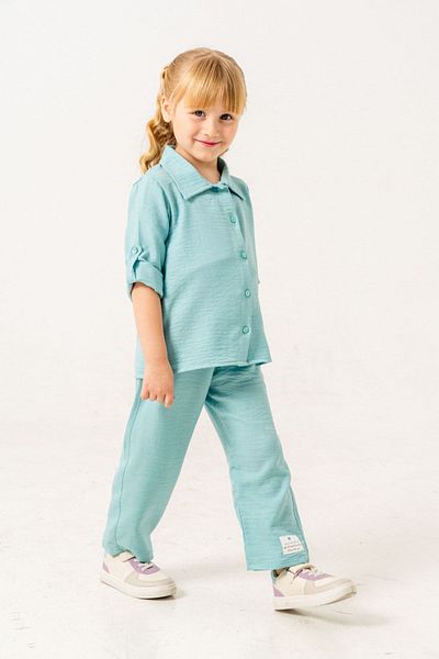 HAUSEkids 2-9 Years Cotto Smile Girl's Suit-Turquoise